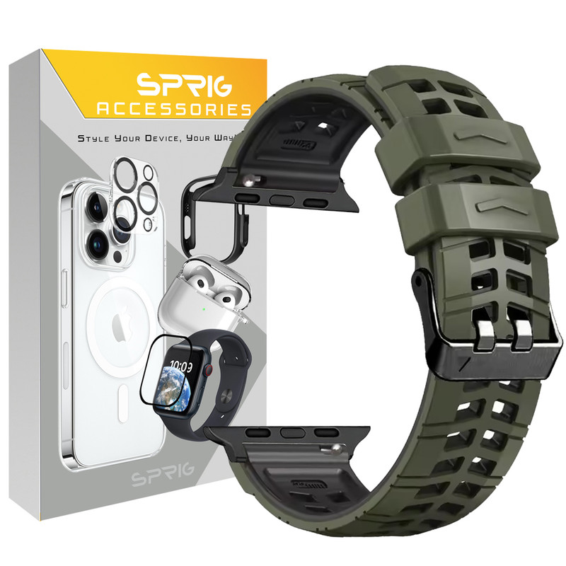 بند اسپریگ مدل Rebit Silicone مناسب برای ساعت هوشمند اپل سری 1/2/3/4/5/6/7/8/9/SE/Ultra/Ultra2 سایز 42/44/45/49 میلی متری