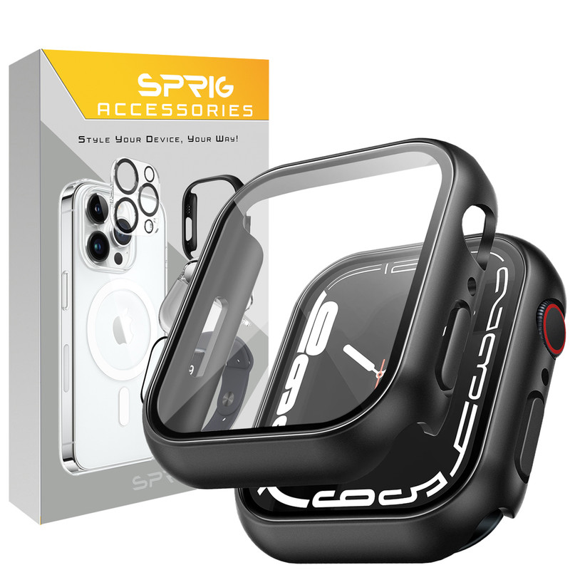 کاور اسپریگ مدل Guard-SP-Glass مناسب برای اپل واچ Series SE 2022 44mm / SE 2021 44mm / Series 5 44mm / Series 6 44mm / SE 44mm به همراه محافظ صفحه نمایش