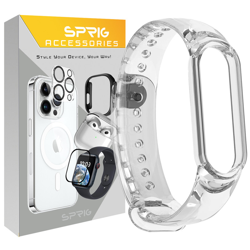 بند اسپریگ مدل Clear Silicone مناسب برای ساعت هوشمند شیائومی Mi band 5/6/7