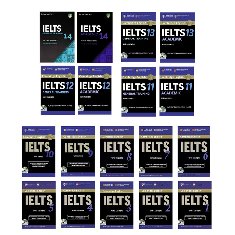 کتاب CAMBRIDGE ENGLISH IELTS اثر جمعی از نویسندگان انتشارات CAMBRIDGE مجموعه 18 جلدی