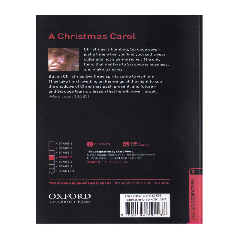 کتاب Oxford Bookworms A Christmas Carol اثر Charles Dickens انتشارات الوندپویان