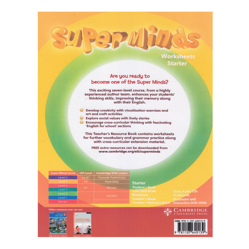 کتاب Super Minds And Worksheets Starter اثر جمعی از نویسندگان انتشارات الوندپویان دو جلدی