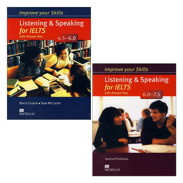 کتاب Improve your skills listening and speaking for IELTS اثر جمعی از نویسندگان انتشارات Macmillan دو جلدی