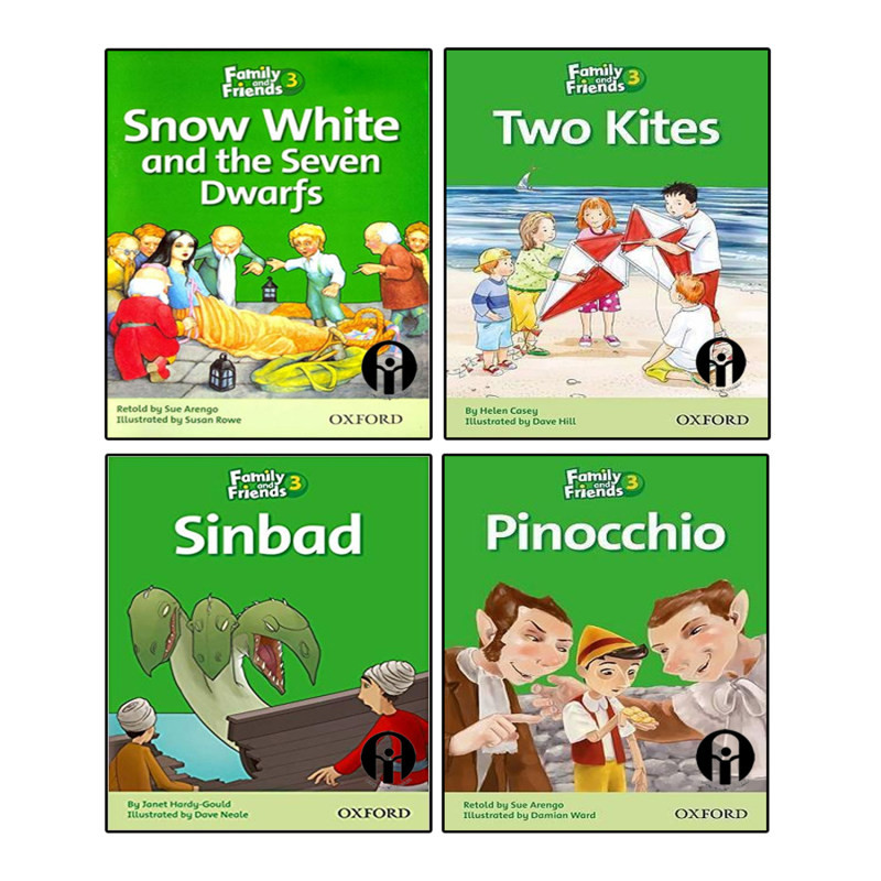 کتاب Family and Friends Readers 3 اثر جمعی از نویسندگان انتشارات Oxford چهار جلدی