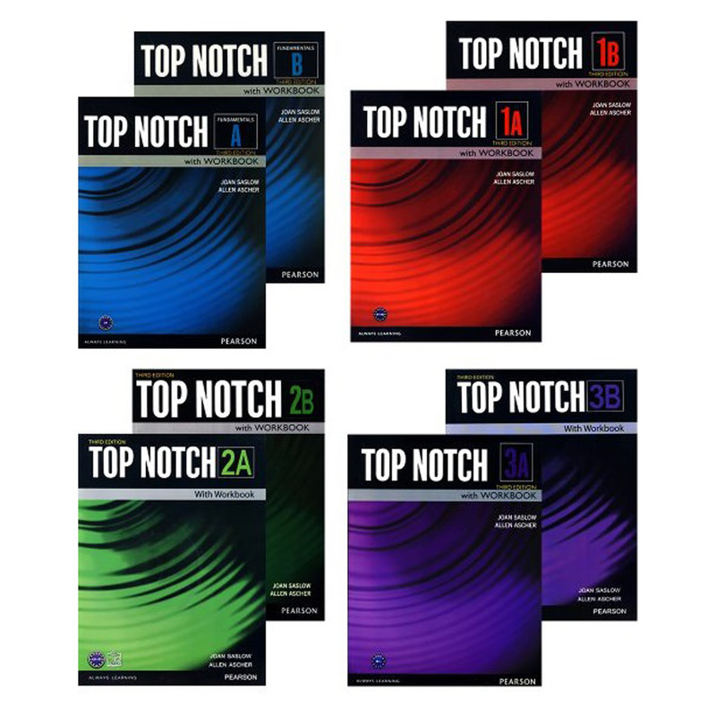 کتاب Top Notch اثر Joan Saslow and Allen Ascher انتشارات هدف نوین 8 جلدی