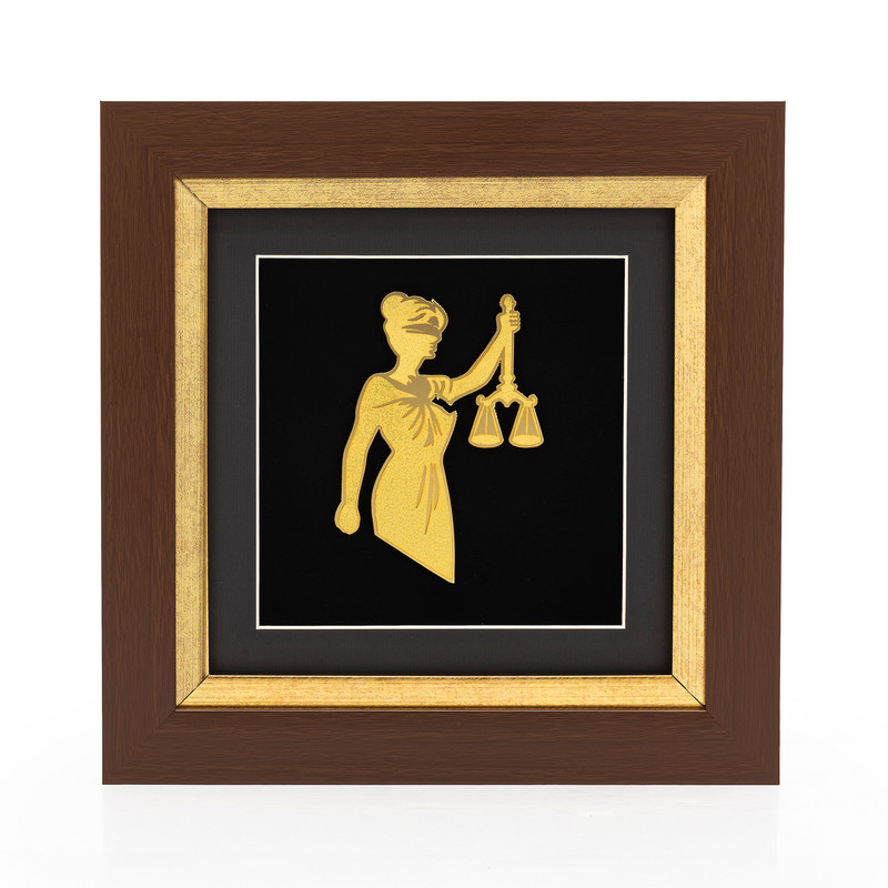 تابلو طلاکوب آلتین هنر مدل ترازو نماد ماه مهر