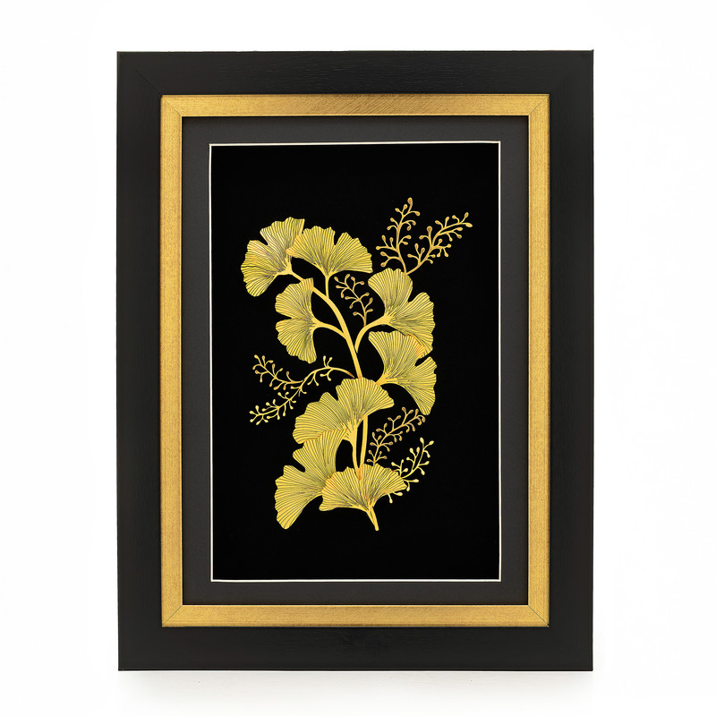 تابلو طلاکوب آلتین هنر بزازیان مدل برگ جینگو کد 50443