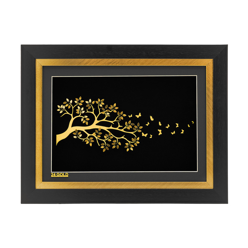 تابلو طلاکوب آلتین هنر مدل درخت و پروانه کد 500202