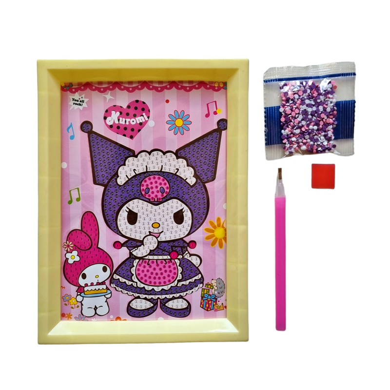 بازی آموزشی مدل ساخت تابلو نقاشی الماسی قاب دار طرح کرومی و ملودی