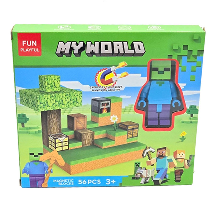 ساختنی مدل  ماینکرافت ۵۶ قطعه مگنتی