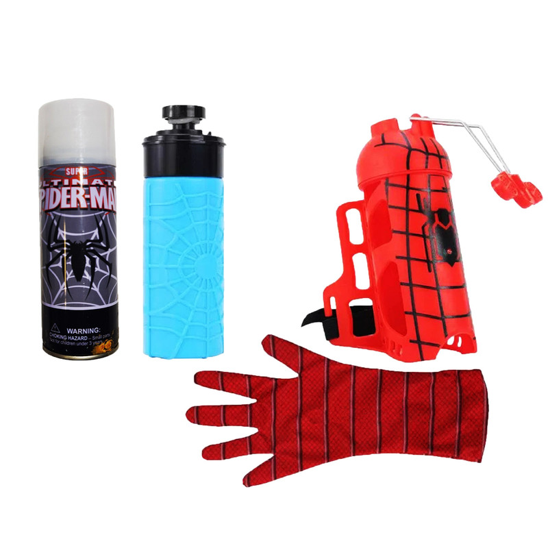 ابزار ایفای نقش مدل مچ بند تار انداز اسپایدرمن مجموعه 4 عددی 