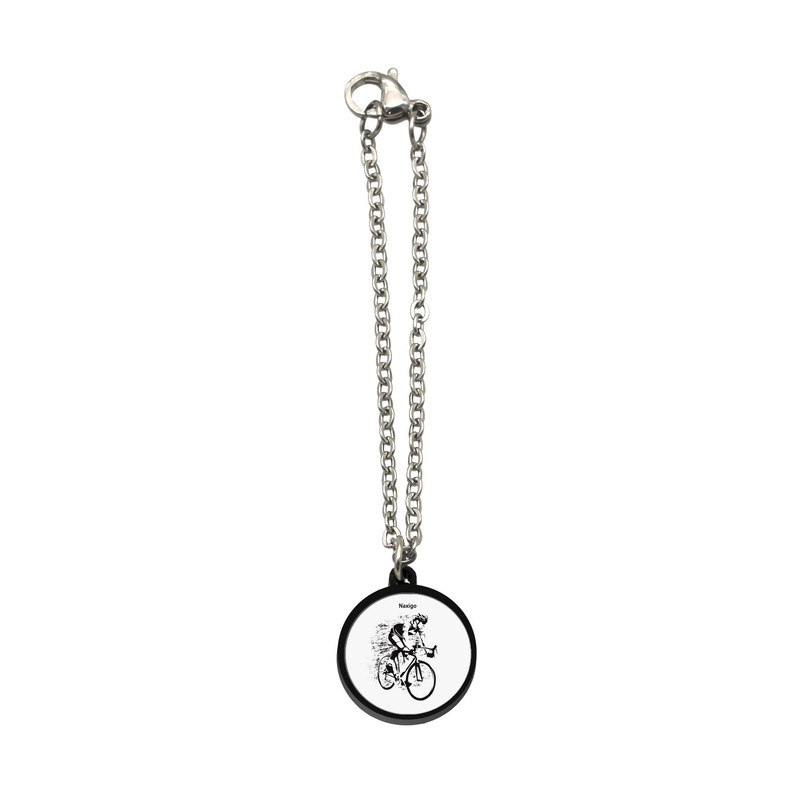 آویز ساعت زنانه ناکسیگو مدل شب تاب طرح دوچرخه سواری کد AW8951