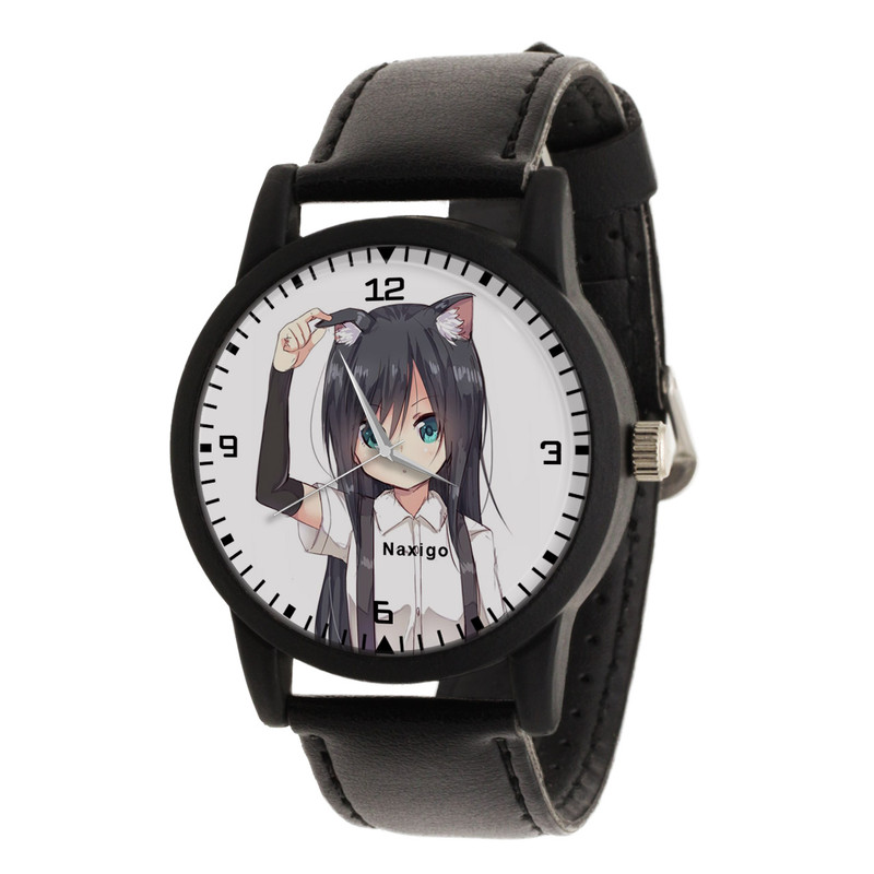 ساعت مچی عقربه ای ناکسیگو مدل دختر گربه ای کد LF6827