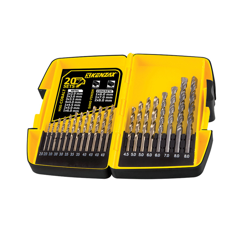 مته کبالت و الماسه کنزاکس مدل KDB-120 مجموعه 20 عددی