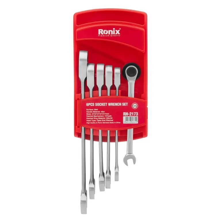 آچار جغجغه ای ثابت رونیکس مدل RH-2173 مجموعه 6 عددی