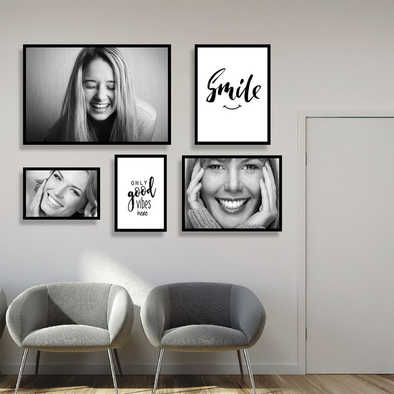 تابلو بکلیت مدل طرح  مطب دندانپزشکی و لبخند B-1084 مجموعه 5 عددی