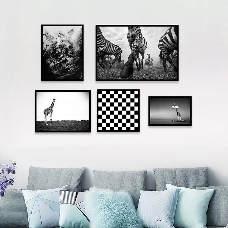 تابلو بکلیت مدل طرح دکوراتیو اداری طبیعت و حیوانات B-1064  مجموعه 5 عددی