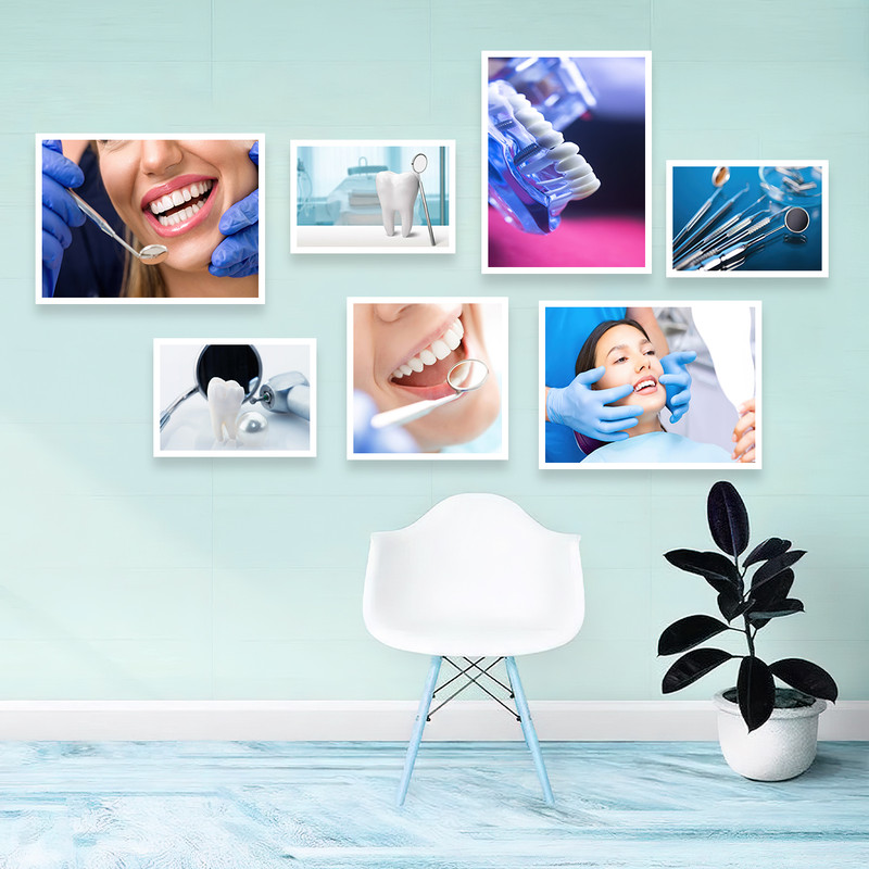 تابلو بکلیت طرح لبخند و دندان پزشکی مدل W-935 مجموعه 7 عددی