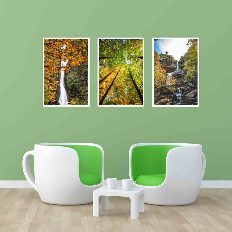 تابلو بکلیت طرح طبیعت پاییزی مدل W-549 مجموعه 3 عددی