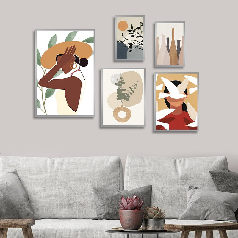 تابلو بکلیت طرح دکوری مینیمال آرت مدل SI-1493 مجموعه 5 عددی