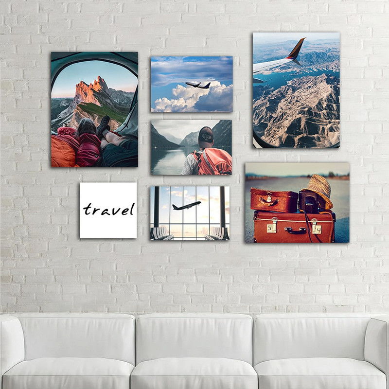 تابلو شاسی بکلیت طرح کمپینگ و کوه نوردی مدل SH-907 مجموعه 6 عددی