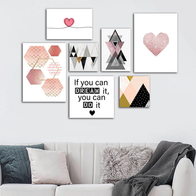 تابلو شاسی بکلیت طرح جمله انگیزشی انگلیسی مدل SH-886 مجموعه 7 عددی