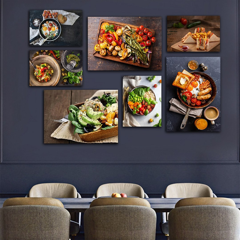 تابلو شاسی بکلیت طرح صبحانه انگلیسی مدل SH-895 مجموعه 7 عددی