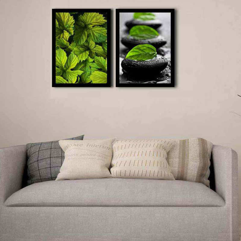 تابلو بکلیت طرح برگ مدل دکوراتیو B-168 مجموعه 2 عددی