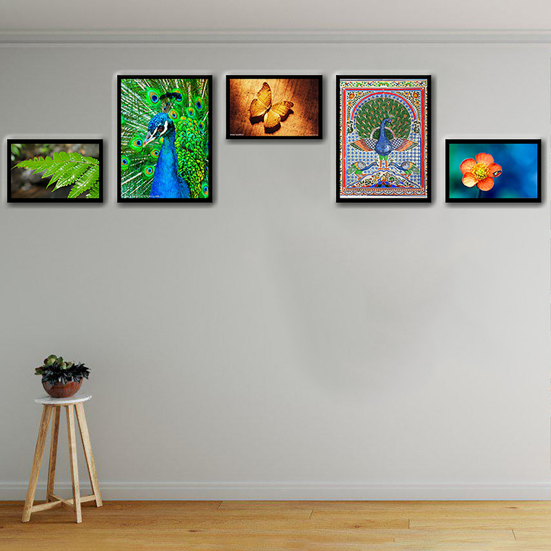 تابلو بکلیت طرح طاووس مدل دکوراتیو B-146 مجموعه 5 عددی