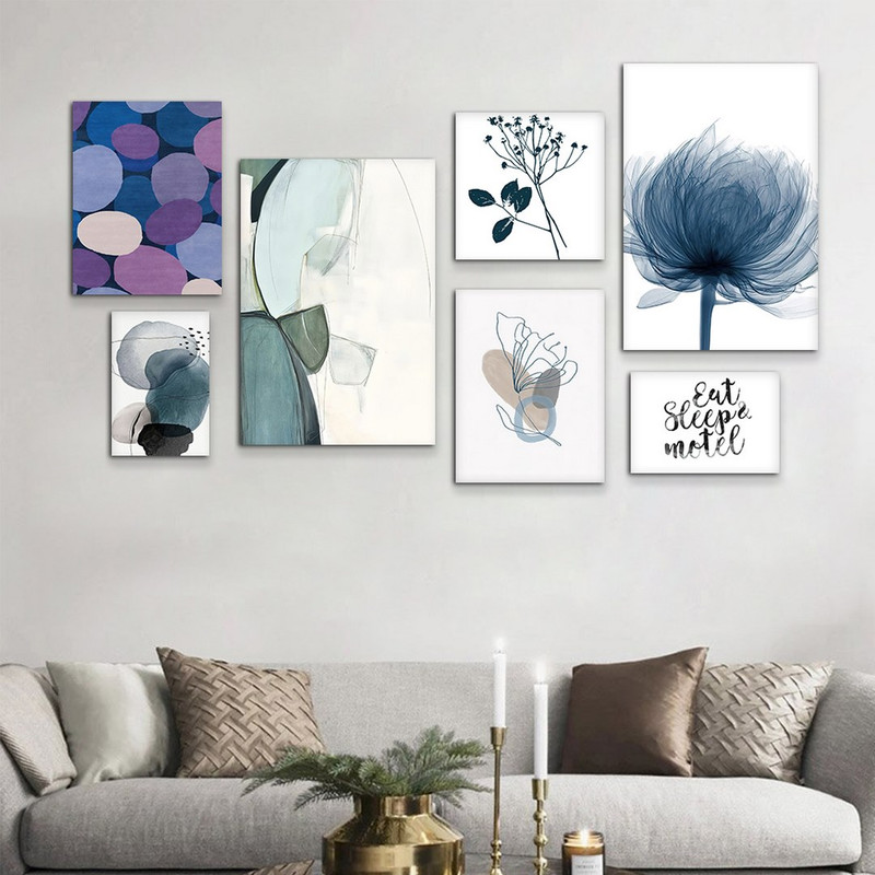 تابلو شاسی بکلیت طرح نقاشی آبرنگ و گل و دخترانه مدل SH-964 مجموعه 7 عددی