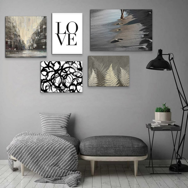 تابلو شاسی بکلیت طرح ساحل آرامش و برگ مدل SH-963 مجموعه 5 عددی