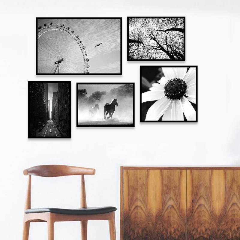 تابلو بکلیت مدل طرح چرخ و فلک واسب و گل B-1060  مجموعه 5 عددی