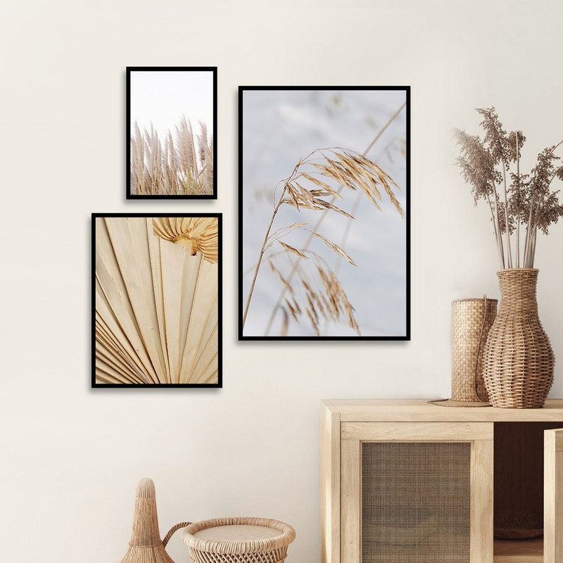 تابلو بکلیت مدل طرح گندم زار B-1027  مجموعه 3 عددی