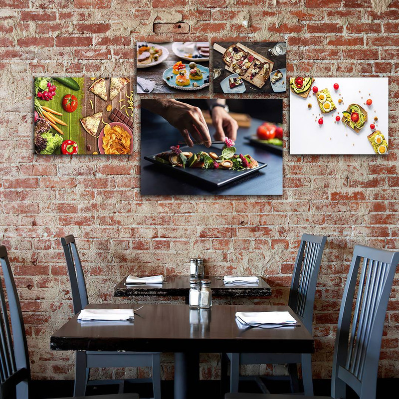 تابلو شاسی بکلیت طرح آشپزخانه و رستوران مدل SH-829 مجموعه 5 عددی