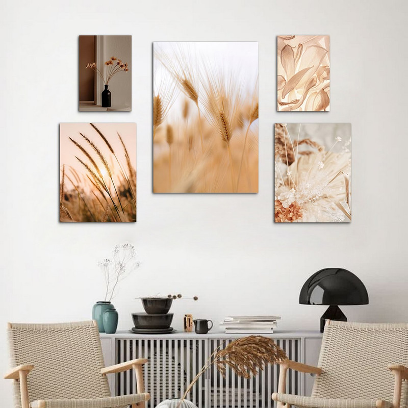 تابلو شاسی بکلیت طرح گندم زار مدل SH-1036 مجموعه 5 عددی