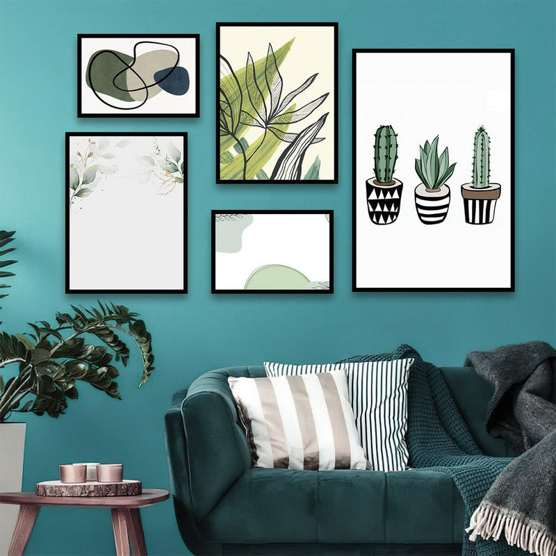 تابلو بکلیت طرح طبیعت گل کاکتوس مدل B-729 مجموعه 5 عددی