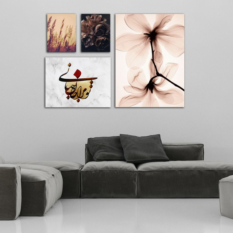 تابلو شاسی بکلیت طرح دکوراتیو مدرن و کلاسیک مدل SH-347 مجموعه 4 عددی