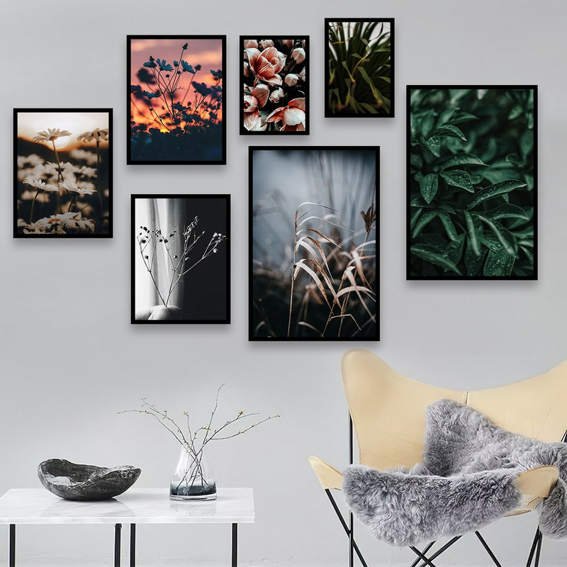 تابلو بکلیت مدل طرح طبیعت و گل و برگ B-982  مجموعه 7 عددی