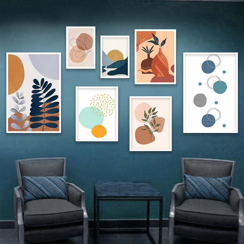 تابلو بکلیت مدل طرح نقاشی مینیمال مدرن W-978  مجموعه 7 عددی