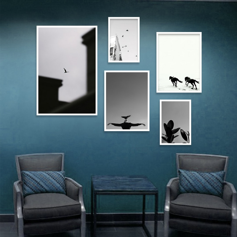 تابلو بکلیت مدل طرح اسب و پرنده W-1125 مجموعه 5 عددی