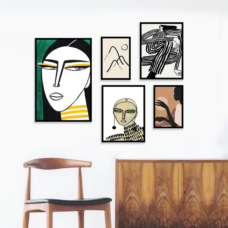 تابلو بکلیت مدل طرح نقاشی مدرن B-1123 مجموعه 5 عددی