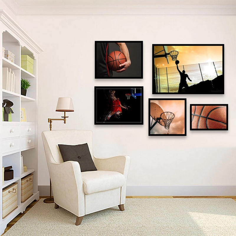 تابلو بکلیت طرح ورزشی بسکتبال مدل B-839 مجموعه 5 عددی