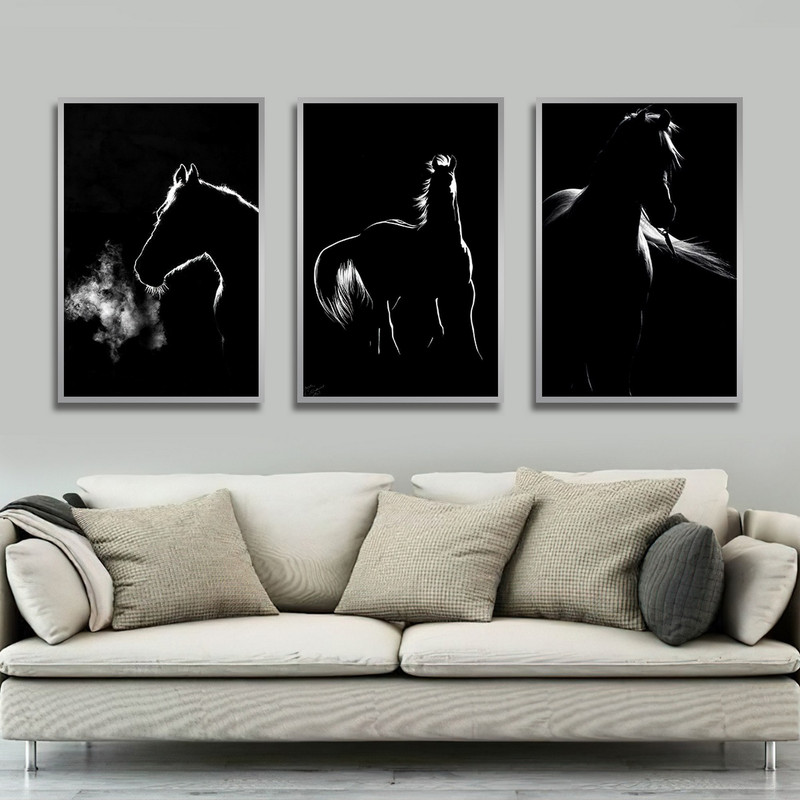 تابلو بکلیت طرح مدرن سایه اسب مدل SI-1787 مجموعه 3 عددی