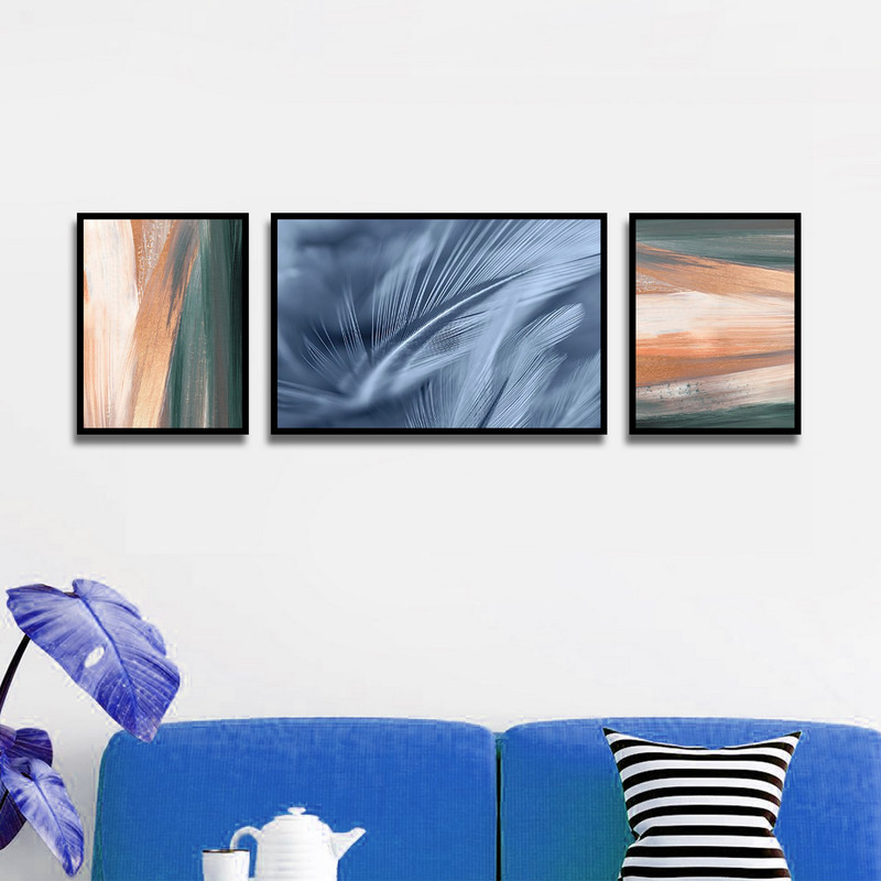 تابلو بکلیت طرح نقاشی مدرن دکوراتیو مدل B-1713 مجموعه 3 عددی