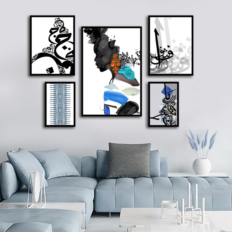 تابلو بکلیت طرح نقاشی و هنر مدرن مدل B-1697 مجموعه 5 عددی