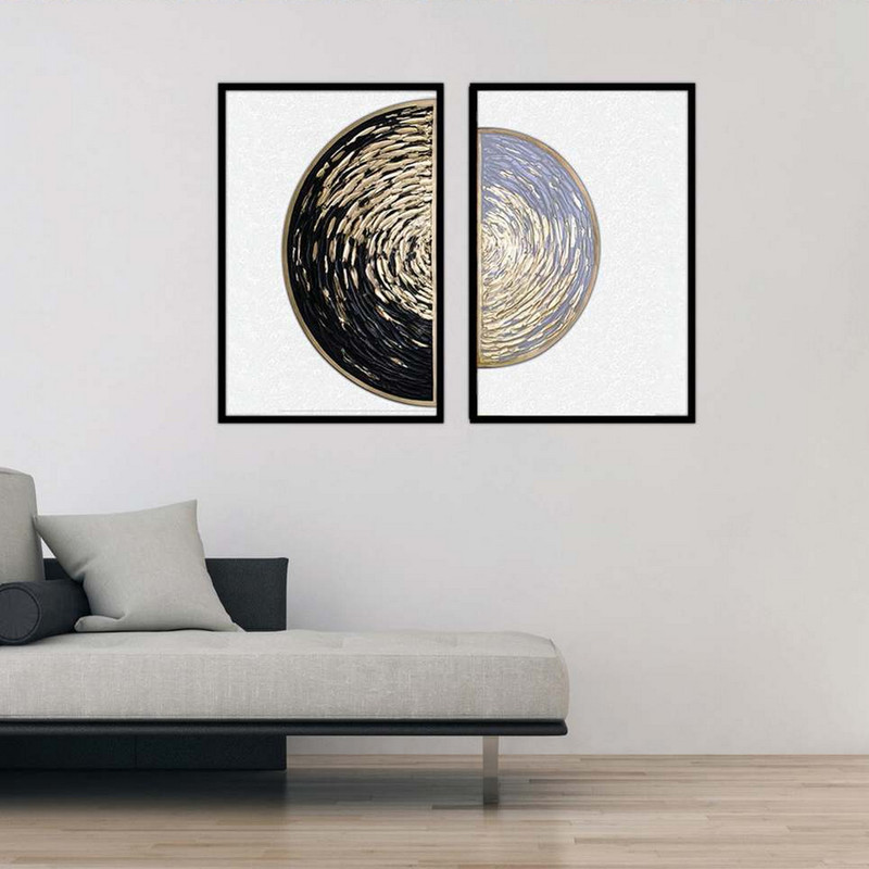 تابلو بکلیت طرح مدرن نیم دایره موج مدل B-1909 مجموعه 2 عددی