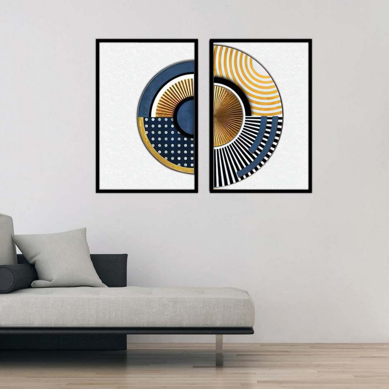 تابلو بکلیت طرح مدرن نیم دایره مدل B-1910 مجموعه 2 عددی