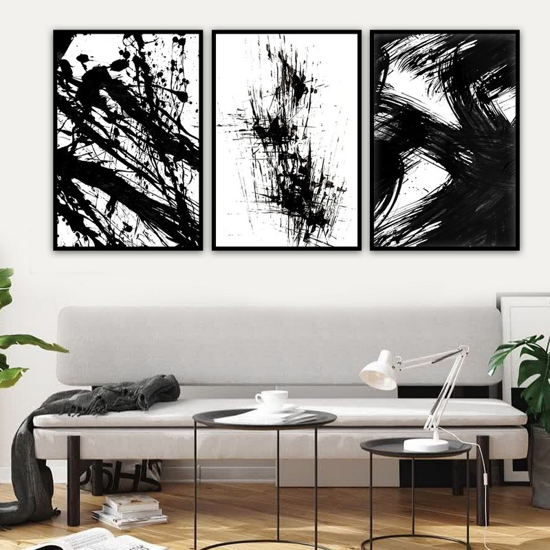 تابلو بکلیت طرح نقاشی خطوط مدل B-743 مجموعه 3 عددی