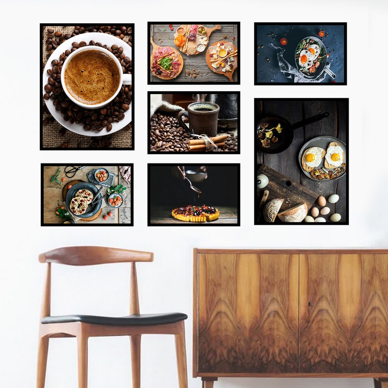 تابلو بکلیت طرح رستوران و کافه مدل B-889 مجموعه 7 عددی