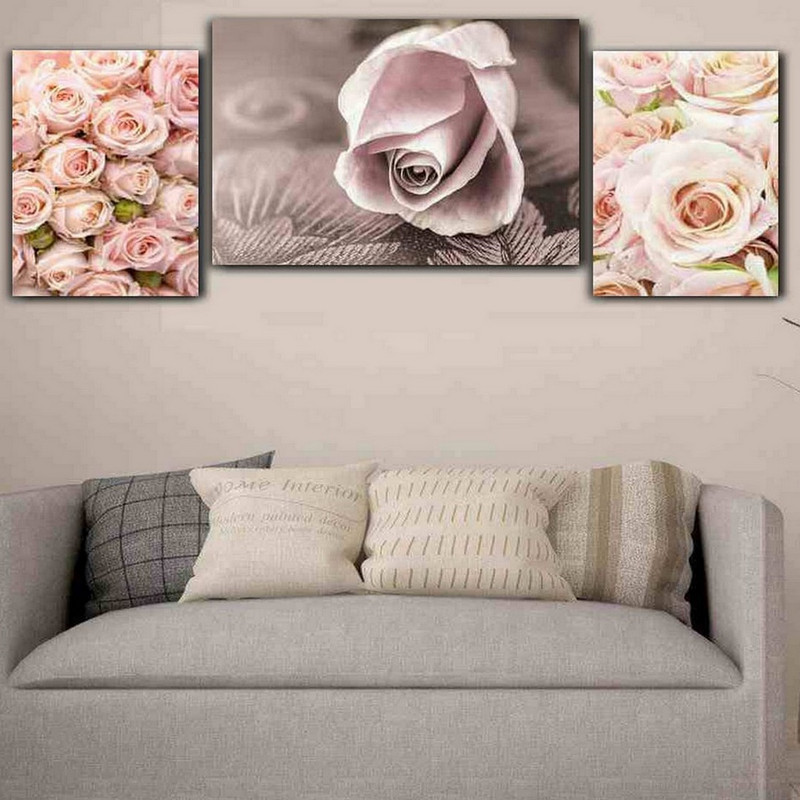 تابلو شاسی بکلیت طرح دکوراتیو گل رز مدل SH-184 مجموعه 3 عددی